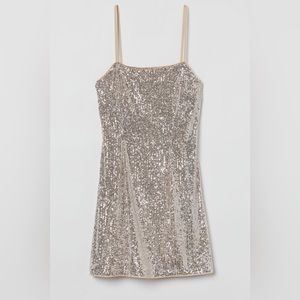 H&M /champagne sequin mini cocktail dress /Size: M